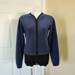 The North Face fleece cropped zip jacket sz M